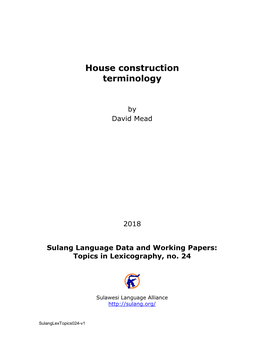 House Construction Terminology