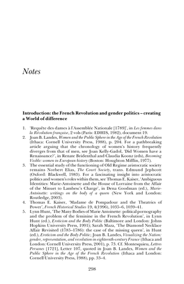 298 Introduction: the French Revolution and Gender Politics
