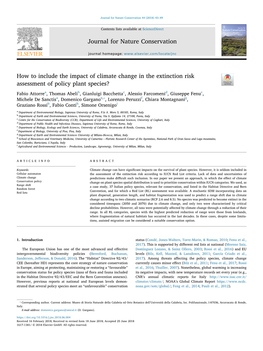 How to Include the Impact of Climate Change in the Extinction Risk T Assessment of Policy Plant Species?