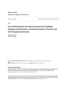 Candidate Ideology, Small Donations, and Election Results in the 2016 and 2018 Congressional Cycles