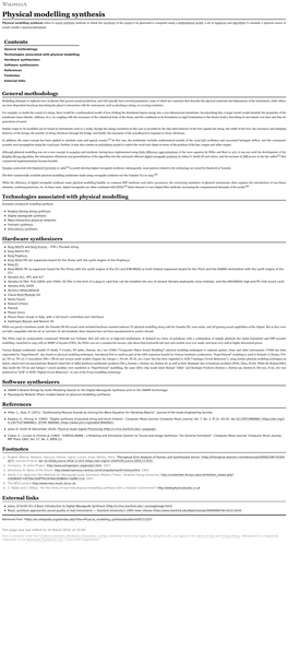 Physical Modelling Synthesis