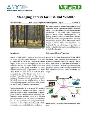 Managing Forests for Fish and Wildlife