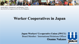 Worker Cooperatives in Japan