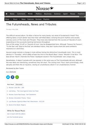 The Futureheads, News and Tributes | Nouse