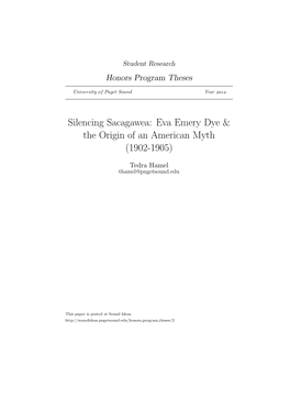 Silencing Sacagawea: Eva Emery Dye & the Origin of an American Myth