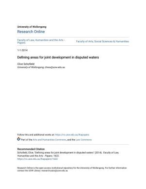 Defining Areas for Joint Development in Disputed Waters