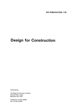 SCI P178 Design for Construction