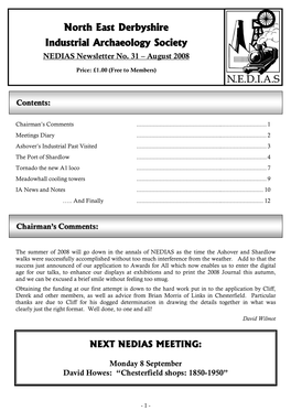 NEDIAS Newsletter No. 31 August 2008