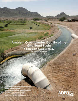 Ambient Groundwater Quality of the Gila Bend Basin: a 2012-2015 Baseline Study