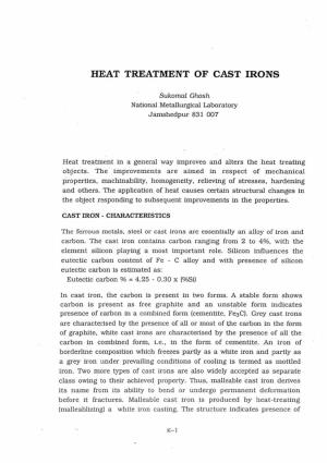 Heat Treatment of Cast Irons