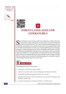 6 Indian Languages and Literature-I