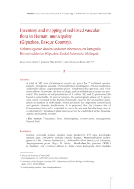 Inventory and Mapping of Red-Listed Vascular Flora in Hernani Municipality (Gipuzkoa, Basque Country)