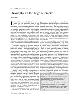 Philosophy on the Edge of Empire