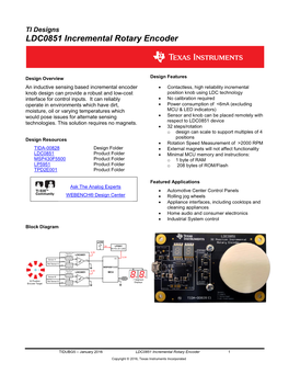 TI Designs LDC0851 Incremental Rotary Encoder