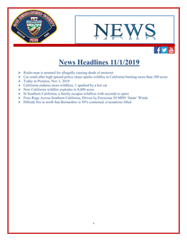 News Headlines 11/1/2019