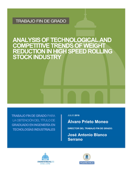 Analysis of Technological and Competitive Trends of Weight Reduction in High Speed Rolling Stock Industry
