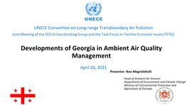 Developments of Georgia in Ambient Air Quality Management
