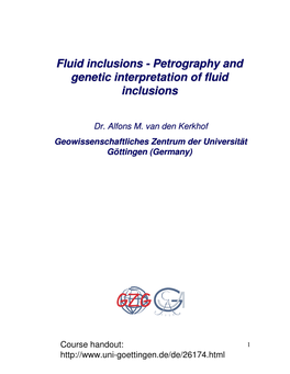 Petrography and Genetic Interpretation of Fluid Inclusions