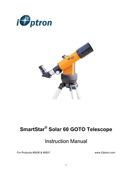 Smartstar Solar 60 GOTO Telescope Instruction Manual