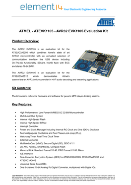 AVR32 EVK1105 Evaluation Kit