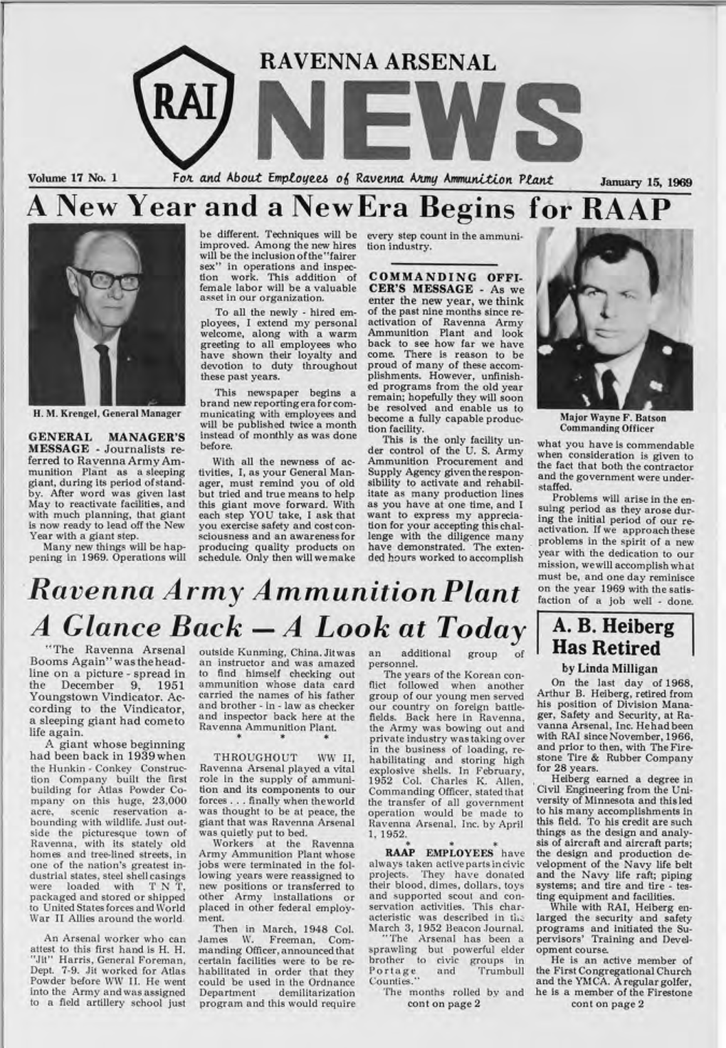 Ravenna Arsenal News for CY 1969