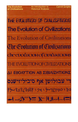 The Evolution of Civilizations Singled out for National Awards by a National Committee Headed by George Gallup