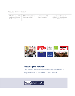 Watching the Watchers: the Politics and Credibility of Non-Governmental Organizations in the Arab-Israeli Conflict 1 Ben-Maimon Blvd