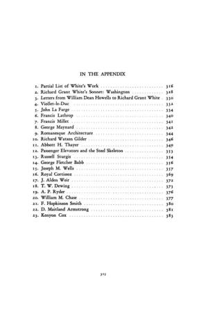 IN the APPENDIX I. Partial List of White's Work ...2