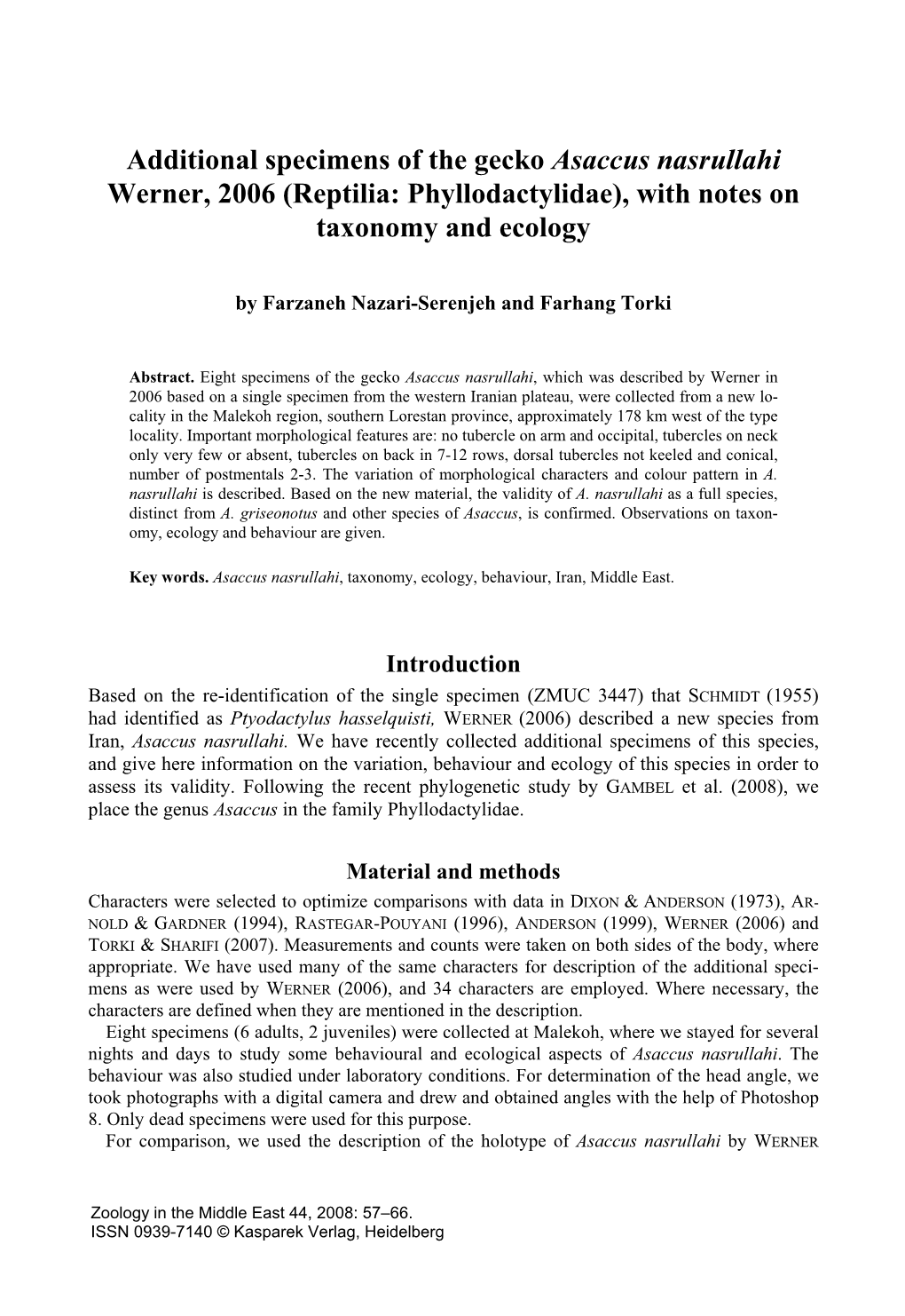 Reptilia: Phyllodactylidae), with Notes on Taxonomy and Ecology