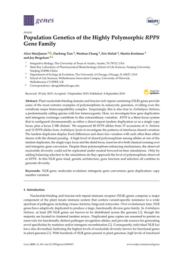 Population Genetics of the Highly Polymorphic RPP8 Gene Family