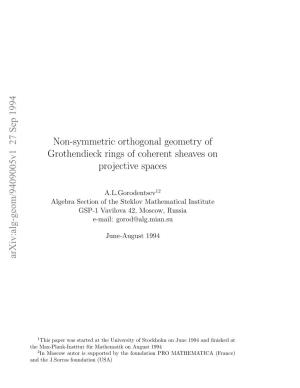 Non-Symmetric Orthogonal Geometry of Grothendieck Rings of Coherent
