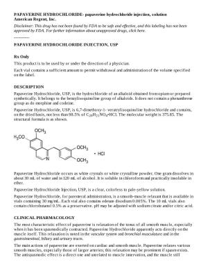 Papaverine Hydrochloride Injection, Solution American Regent, Inc