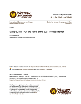 Ethiopia, the TPLF and Roots of the 2001 Political Tremor