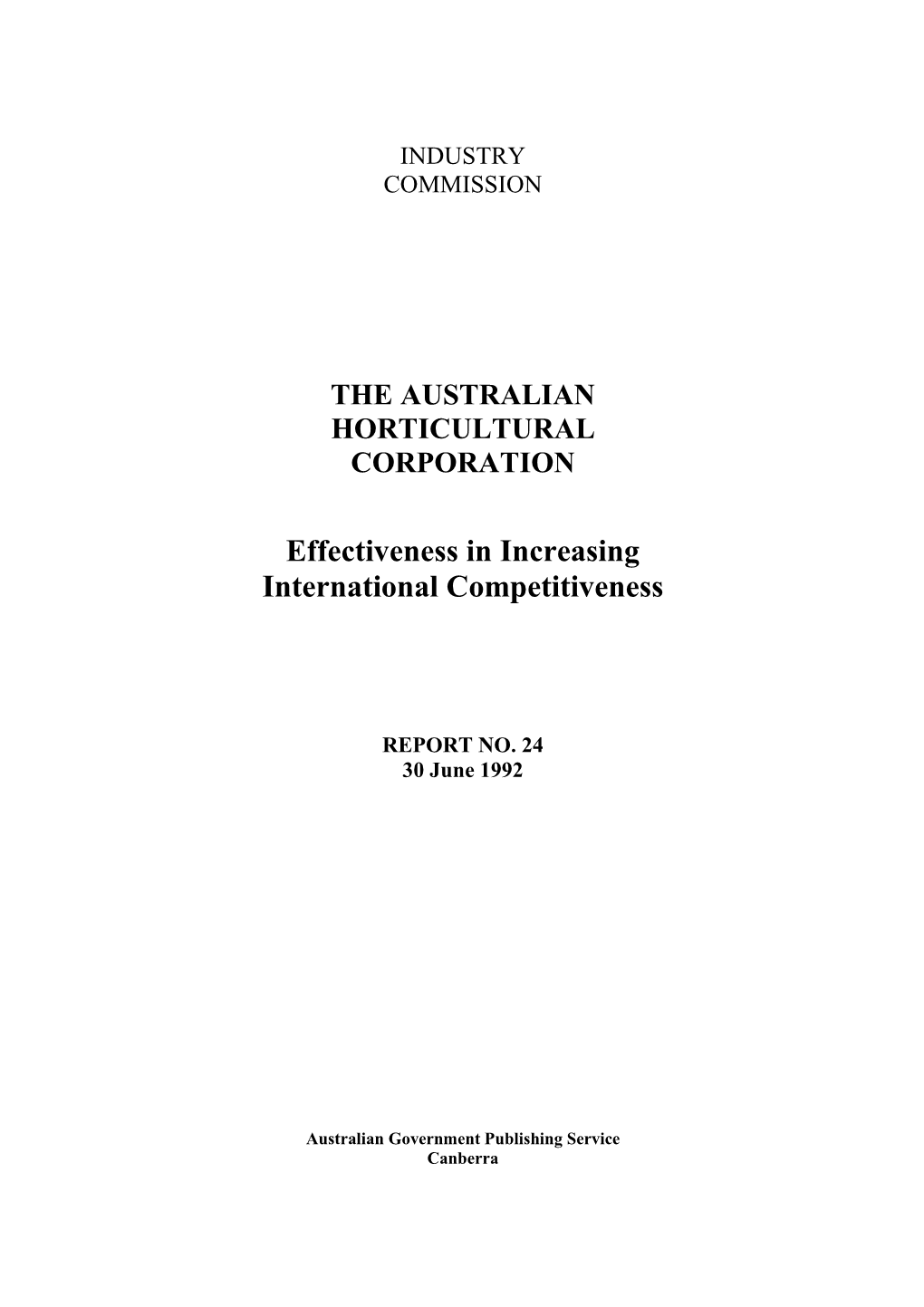 The Australian Horticultural Corporation