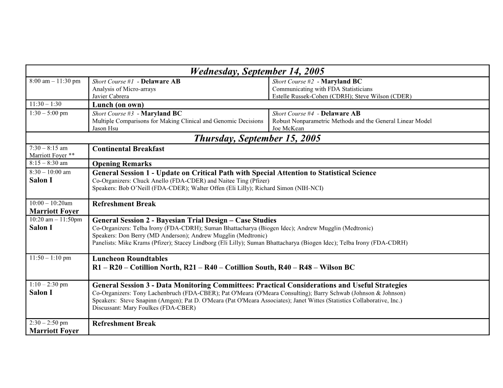 FDA/Industry Statistics Workshop