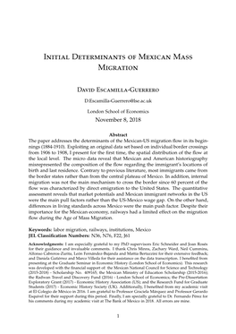 Initial Determinants of Mexican Mass Migration