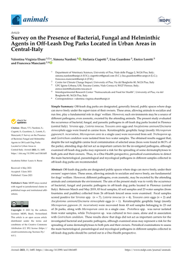 Survey on the Presence of Bacterial, Fungal and Helminthic Agents in Off-Leash Dog Parks Located in Urban Areas in Central-Italy