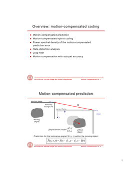 Motion Compensation with Sub-Pel Accuracy