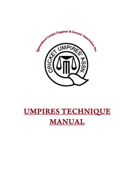 Umpires Technique Manual