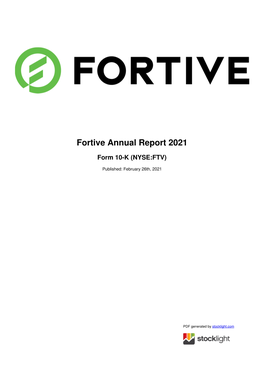 Fortive Annual Report 2021