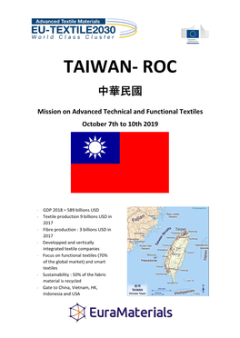 TAIWAN MISSION of EU-TEXTILE2030
