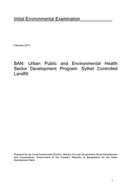 Urban Public and Environmental Health Sector Development Program: Sylhet Controlled Landfill