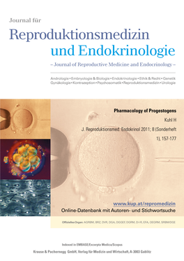Pharmacology of Progestogens Kuhl H J
