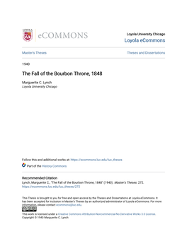 The Fall of the Bourbon Throne, 1848