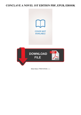 Ebook Download Conclave a Novel 1St Edition