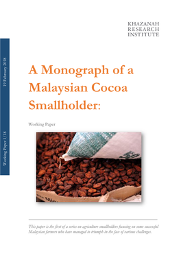 A Monograph of a Malaysian Cocoa Smallholder: Working Paper