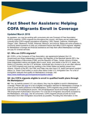 Helping COFA Migrants Enroll in Coverage