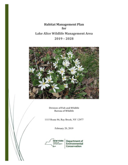 Lake Alice Wildlife Management Area 2019 – 2028
