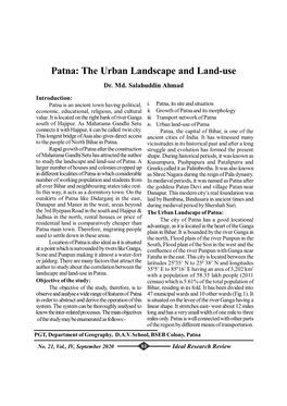 Patna: the Urban Landscape and Land-Use Dr
