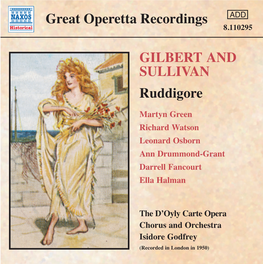 GILBERT and SULLIVAN Ruddigore